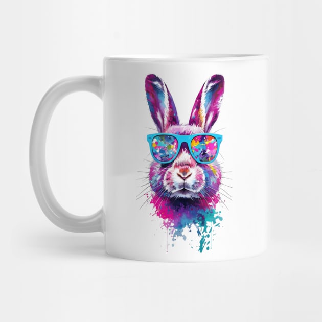 Bunny Face With Tie Dye Glasses Happy Easter Day Men Boy Kid by Creatifly Graphic Tees